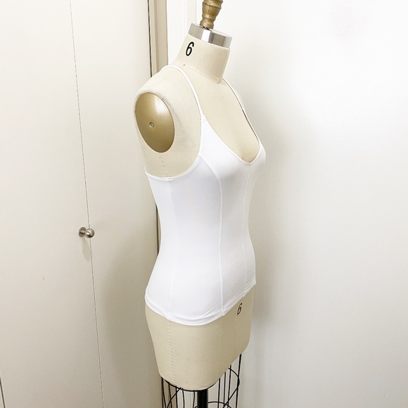 YM Clothing Criss Cross Stretch Tank Top White M - Picture 7 of 8
